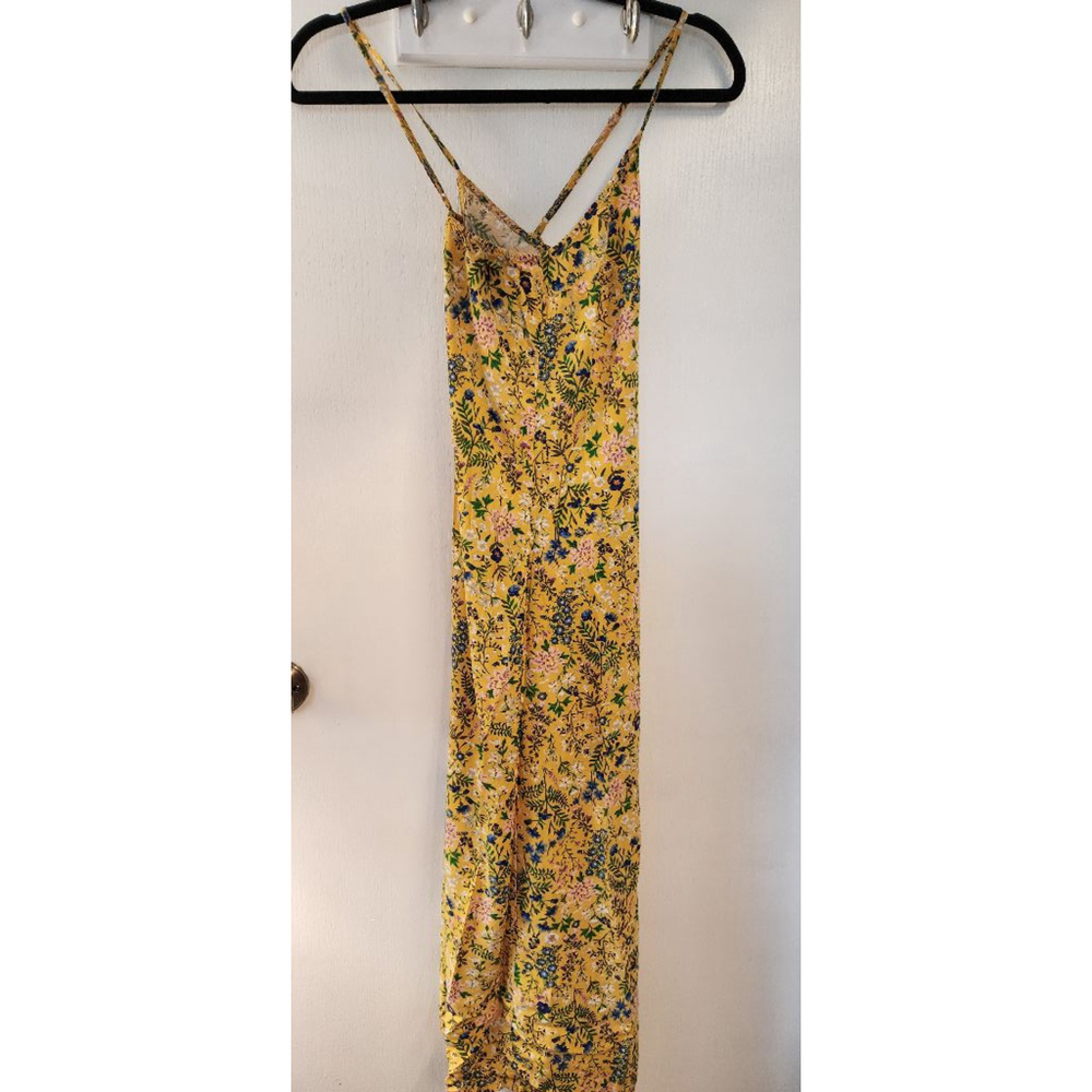 Adorable Yellow Floral Print Sun Dress
